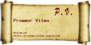 Prommer Vilma névjegykártya